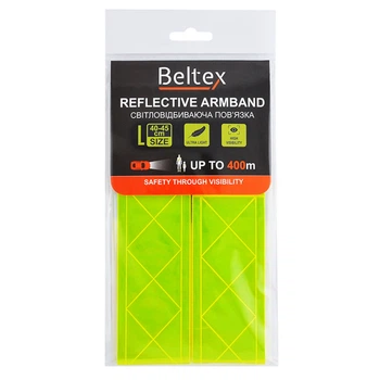 Светоотражающая повязка Beltex зеленая L для пешеходов и велосипедистов видимость в темноте 400 м (1LO-TH_11C)