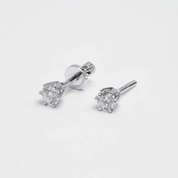 Сережки LUNET з білого золота, з діамантами 331551121