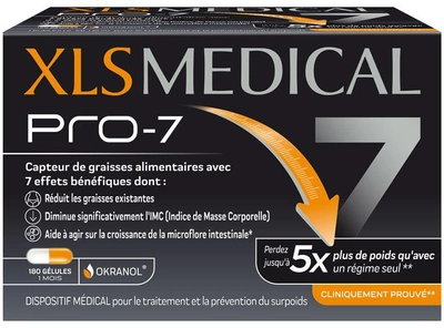 Suplement diety XLS Medical Pro-7 Nudge 180 kapsułek (8470002055292)