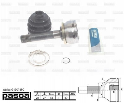 ШРУС PASCAL G15016PC Mitsubishi Pajero MB160653, MB160654, MB620325