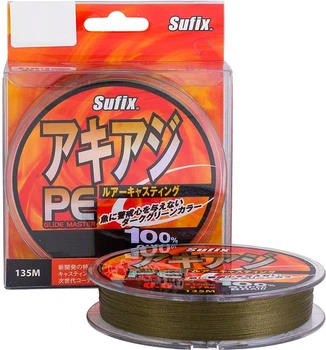 Шнур Sufix Akiazi Glide Master PE, 135m, #0.6/0.12mm, 6.7kg - green (т.зелений)