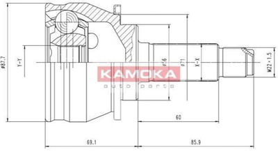 ШРУС KAMOKA 6384 Subaru Impreza, Legacy 28021AA021, 28021AA022, 28021AA031