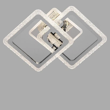 Люстра потолочная светодиодная LED без пульта Light House SC-19135/2C CR 3000-6500K 52W+18W 460*310*120, цвет хром