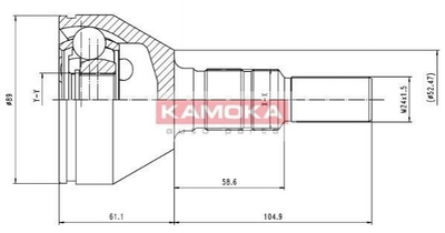 ШРУС KAMOKA 6035 Opel Vectra 1603233, 71740557, 93173409