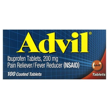 Жаропонижающее и обезболивающее средство, Advil 100 таблеток, покрытых оболочкой