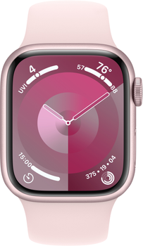 Смарт-годинник Apple Watch Series 9 GPS + Cellular 41mm Pink Aluminium Case with Light Pink Sport Band - S/M (MRHY3)