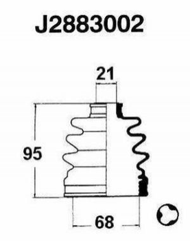 Пильовик ШРУСу NIPPARTS J2883002 Mitsubishi Galant, Lancer, Colt; Nissan Micra, Almera 0443702280, 0443702290, 0443887710