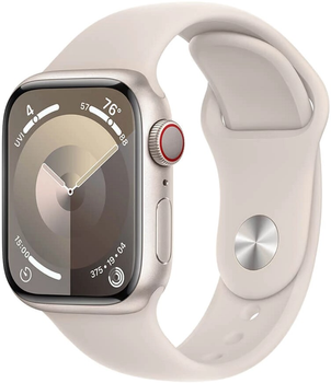 Смарт-годинник Apple Watch Series 9 GPS + Cellular 41mm Starlight Aluminium Case with Starlight Sport Band - S/M (MRHN3)