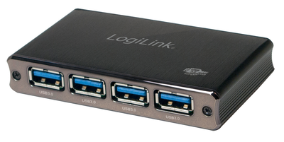 USB Hub Logilink na 4 porty USB 3.0 z zasilaczem czarny (4052792043662)