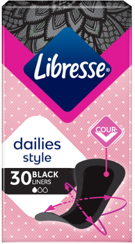 Прокладки гігієнічні щоденні Libresse Dailies Black Чорні 1 крапля 30 шт (7322540919516)