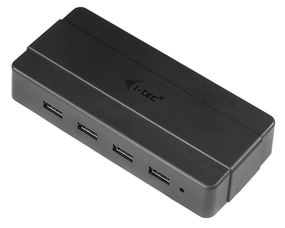 USB Hub i-Tec na 4 porty USB 3.0 z zasilaczem czarny (U3HUB445)