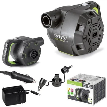Электрический насос Intex 66642 220В/12В/АКБ Quick-Fill Rechargeable Pump (650 л/мин) Черный