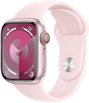 Smartwatch Apple Watch Series 9 GPS + Cellular 41mm Pink Aluminium Case with Light Pink Sport Band - S/M (MRHY3)