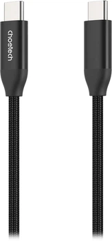Кабель Choetech USB Type-C - USB Type-C 1.2 м Gen2 240W (50V/5A) в оплетке Черный (XCC-1035)