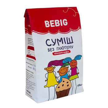 Смесь для выпекания безглютеновая Bebig "Сказочный мафин" 450г
