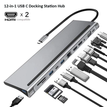 Док-станция 12в1 100W Working Station для Lenovo/Dell/HP/Xiaomi/Asus