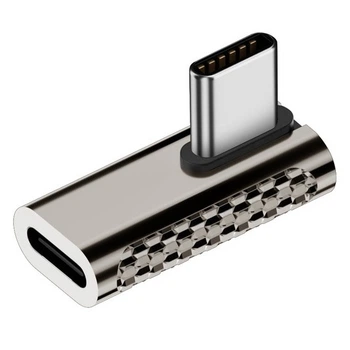 Угловой адаптер переходник OTG USB Type-C M/F (Type-C 4.0, 20Gbps, 4K/8K) Zinc Style-4 (48628)