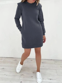 Женское платье в спортивном стиле Fashion теплое 42/44 графит