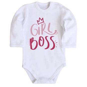 Детское боди с длинным рукавом Girl Boss 74 белый DM-1288