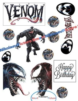 Сахарна їстівна картинка Веном, venom вис.6*11см для дітей на торт (SNP - 01851)
