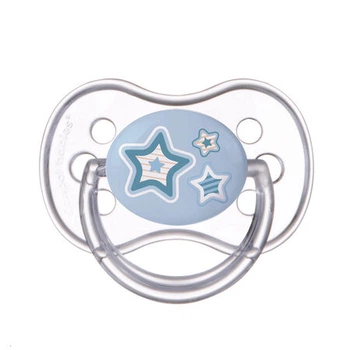 Пустушка силіконова симетрична 6-18м NEWBORN BABY блакитна Canpol babies 22/581_blu