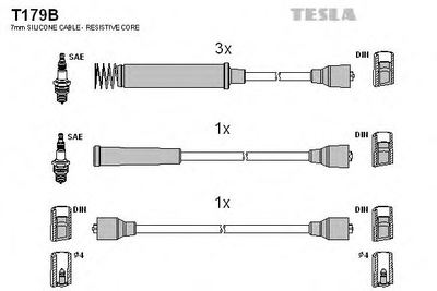 Кабель запалювання к-кт TESLA Opel Omega 86-94 Tesla (T179B)