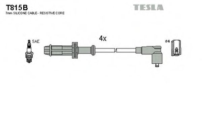 Кабель зажигания к-кт TESLA Citroen, Peugeot 86-1,0 Tesla (T815B)