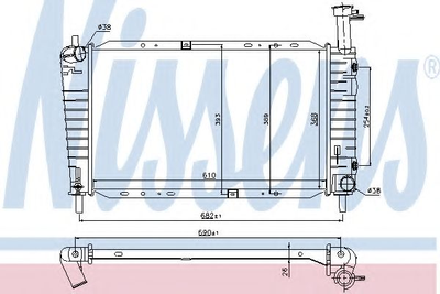 Радіатор FD USA TAURUS(86-)3.8(+)[OE E6DH8005EC] Nissens (62065)