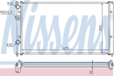 Радіатор SEAT CORDOBA(93-)2.0 i(+)[OE 1HM.121.253 D] Nissens (652551)