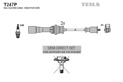 Кабель зажигания к-кт TESLA Mazda 323 98-04 1,5 Tesla (T247P)