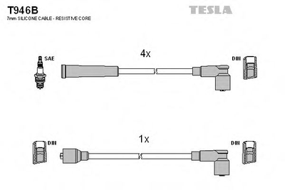 Комплект кабелiв запалювання Tesla (T946B)