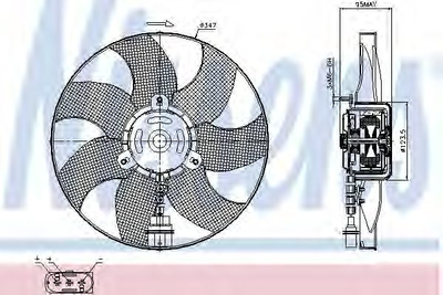 Вент-р VW LUPO(98-)1.2 TDi(+)[OE 6X0.959.455 C] Nissens (85543)