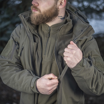 Куртка с подстежкой и капюшоном M-Tac Soft Shell Olive Размер 3XL