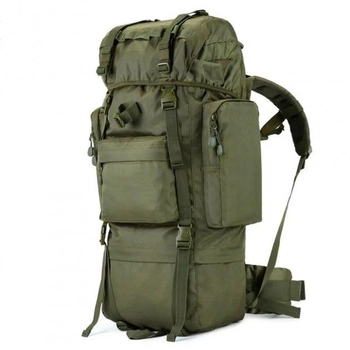 Армійський туристичний рюкзак із підсумками на 70 л, 65х16х35 см, Олива 8147