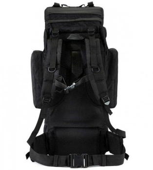 Армійський туристичний рюкзак із підсумками на 70 л, 65х16х35 см, Чорний 8147