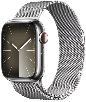 Smartwatch Apple Watch Series 9 GPS + Cellular 41mm Silver Stainless Steel Case with Silver Milanese Loop (MRJ43)