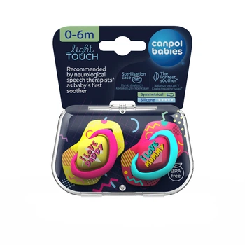Пустушка силіконова симетрична 0-6м NEON LOVE 2 шт Canpol babies 22/652_pin