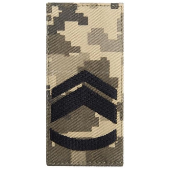 Шеврон нашивка на липучке погон звания ВСУ Мастер сержант 5х10 см
