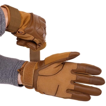 Перчатки тактические с закрытыми пальцами для военных ЗСУ SP-Sport BC-8797 размер L хаки