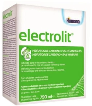 Електролітний напій для дітей Humana Na potrzebę rhydin Electrolit Liquid 3x250 мл (8427045139045)