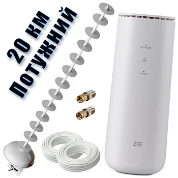 4G Интернет + Wi-Fi 6 (роутер ZTE MF289F + Антенна МИМО 20 км)