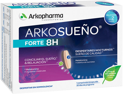 Suplement diety Arkopharma Arkorelax Sleep Forte 8H 30 Two-Layer tabletek (3578830114572)