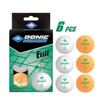 Мячи для настольного тенниса Donic Elite 1* 40+ Plastic (6 шт.) (608511) White+Orange