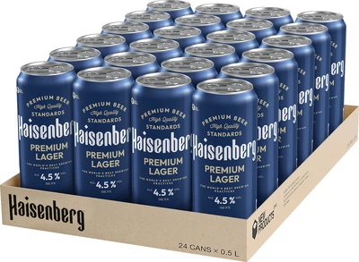 Упаковка пива Haisenberg світлого фільтрованого пастеризованого Преміум Лагер 4.5% 0.5 л х 24 шт (4820252122611)