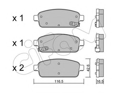 Гальмівні колодки зад. AVEOC/AMPERA/ASTRA 1.3D-2.0D 09- Cifam (8228400)