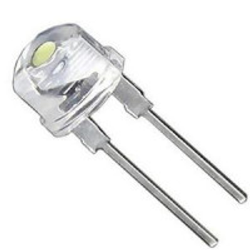 Світлодіод 8 мм F8 LED 0.50 W білий (10шт.)