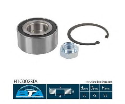 Подшипник колеса, комплект BTA Bearing Technology for Automotive (H1C002BTA)