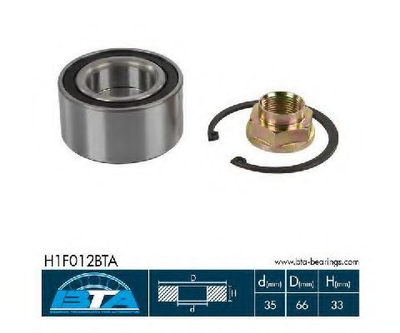 Підшипник колеса,комплект BTA Bearing Technology for Automotive (H1F012BTA)