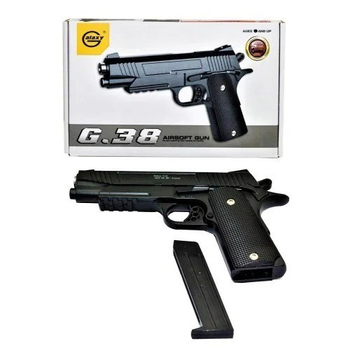 Страйкбольный пистолет G38 Galaxy Colt металлический пружинный чёрный