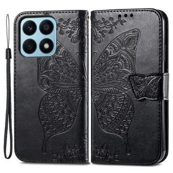 Чехол-книжка с рисунком UniCase Butterfly Pattern для Honor X8a - Black